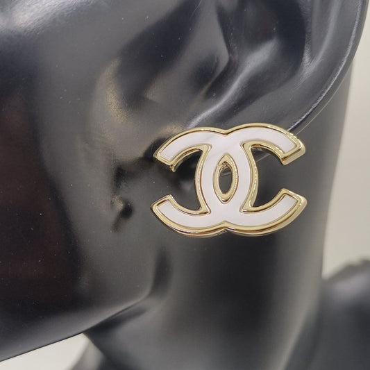 18K Chanel Black & White Earrings