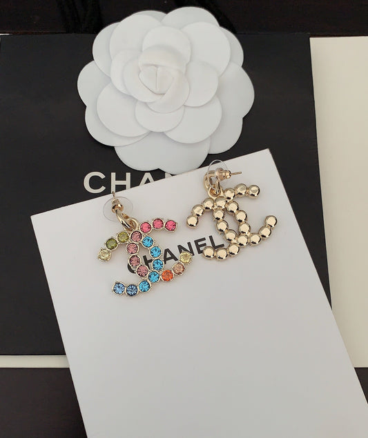 18K Chanel Color Crystals Earrings