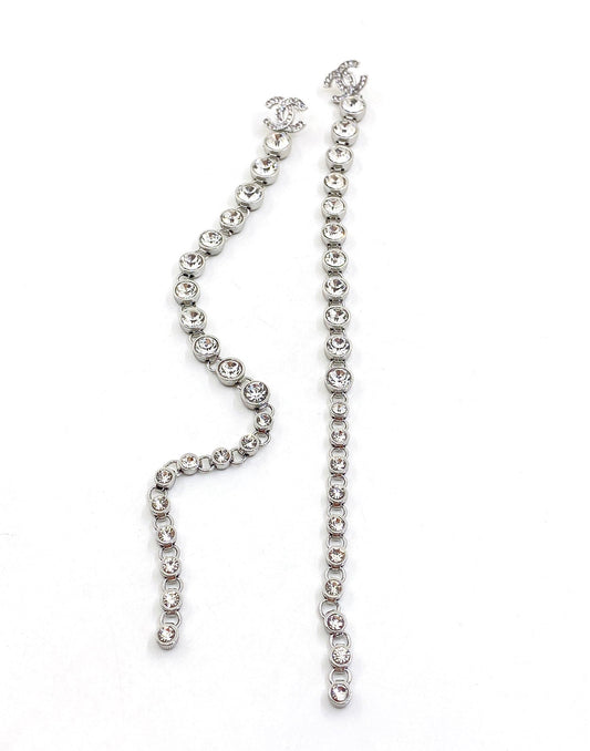 18K Chanel Long Crystals Earrings