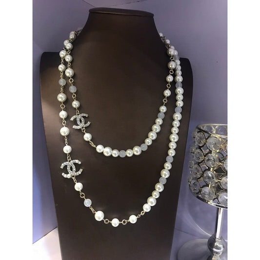 18K Chanel Long Pearl Necklace