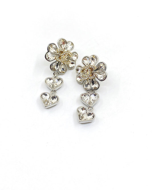 18K Chanel Crystal Flower Earrings