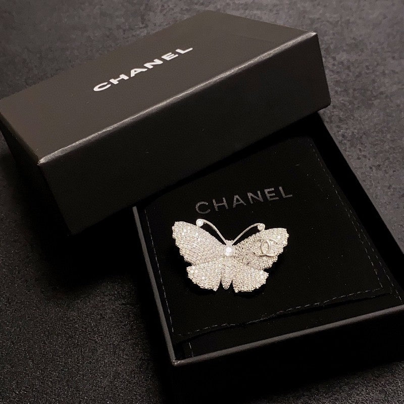18K Chanel Full Diamond Butterfly Brooch