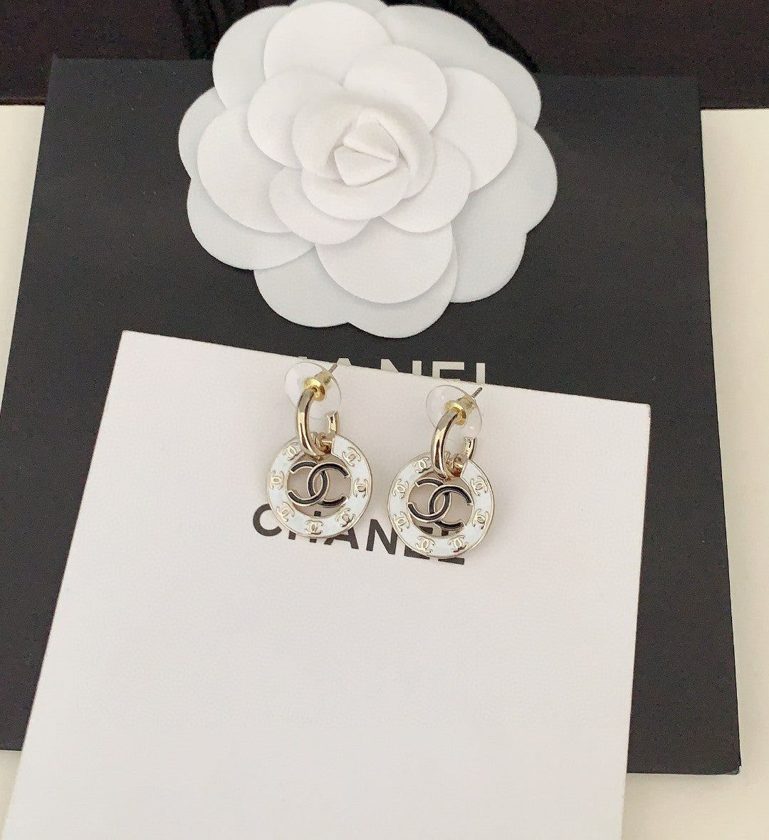 18K Chanel Circle Earrings
