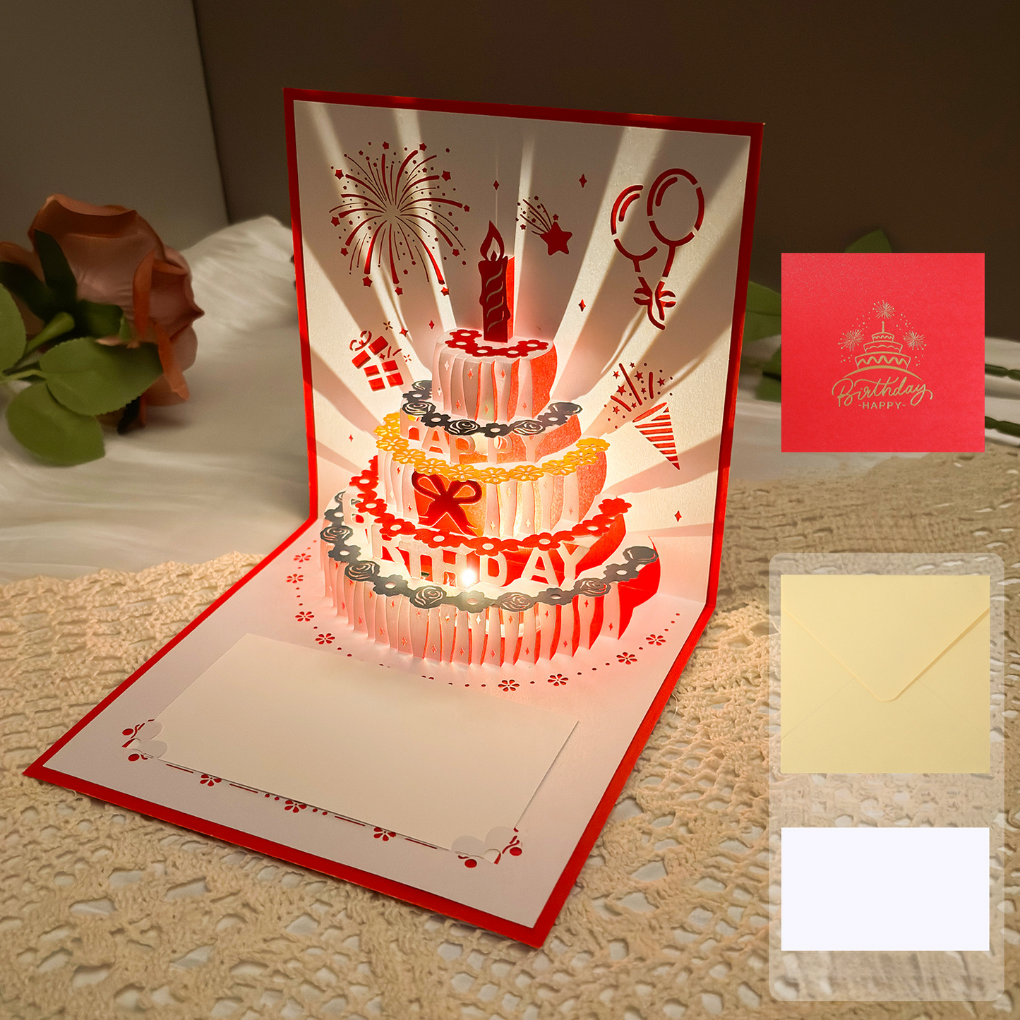 3D Pop-Up Birthday Card with Music & Lights