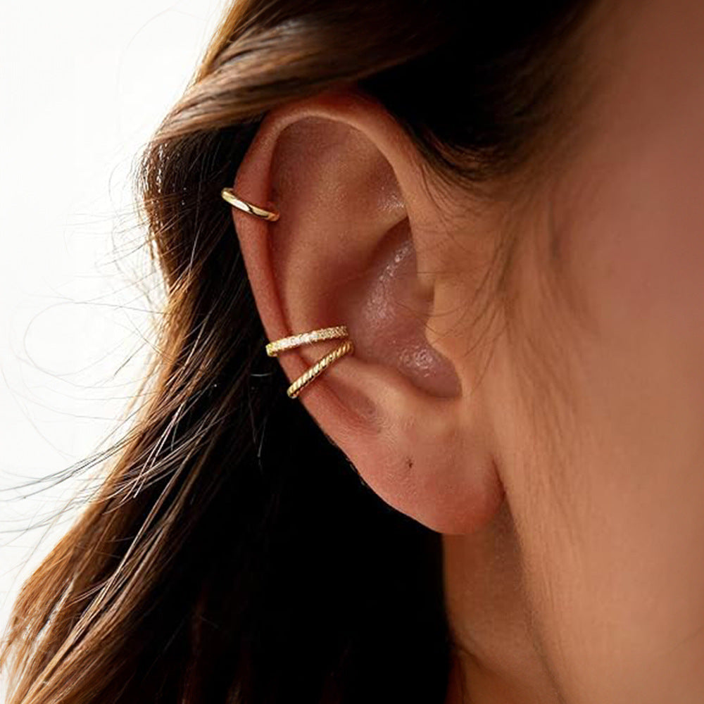 3-Pair Stacking Hoop Earrings Set