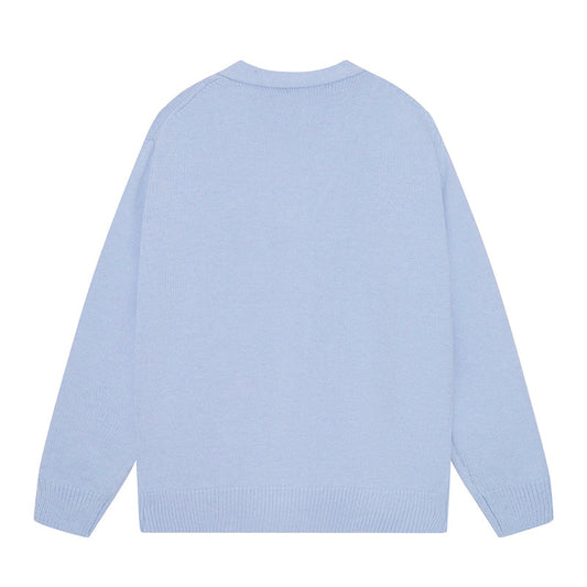 AMRI Cotton V-Neck Bones Cardigan Sweater Blue