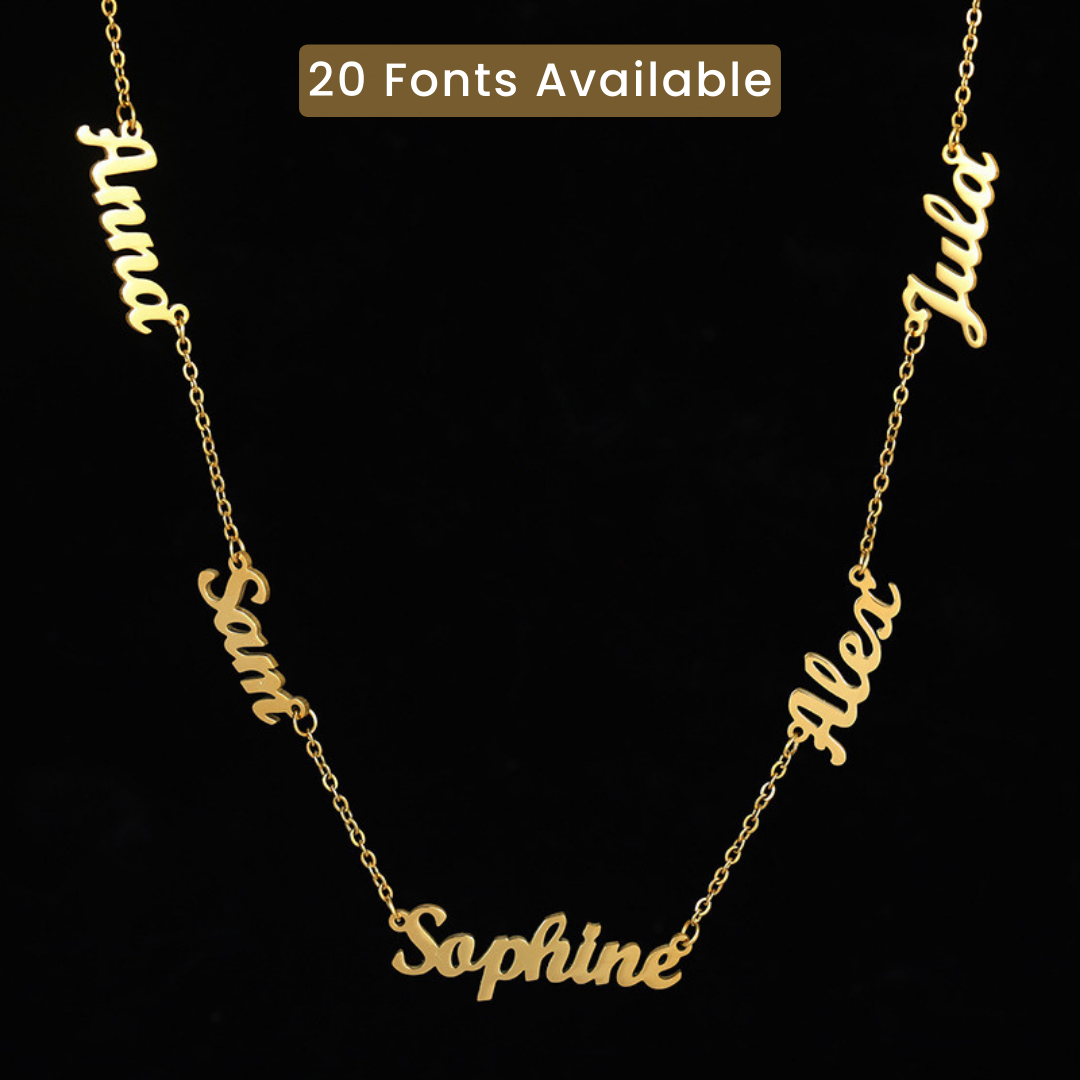 Personalized Name Necklace with 1-6 Names ¨C 20 Fonts Available