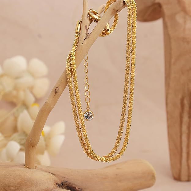 Minimalist Waterproof Adjustable Layered Anklet