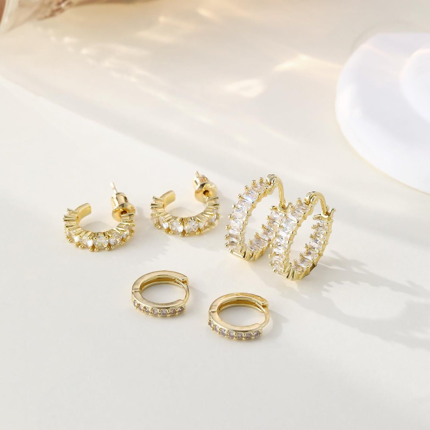 Chunky Small Gold Huggie Hoop Earrings