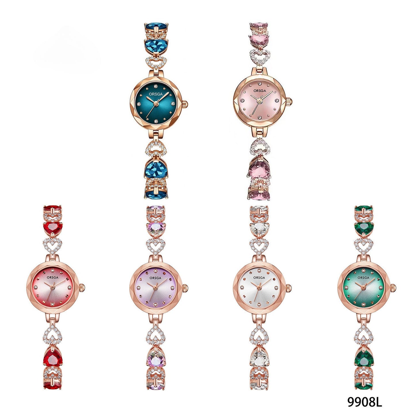 Ocean Heart Crystal Waterproof Watch