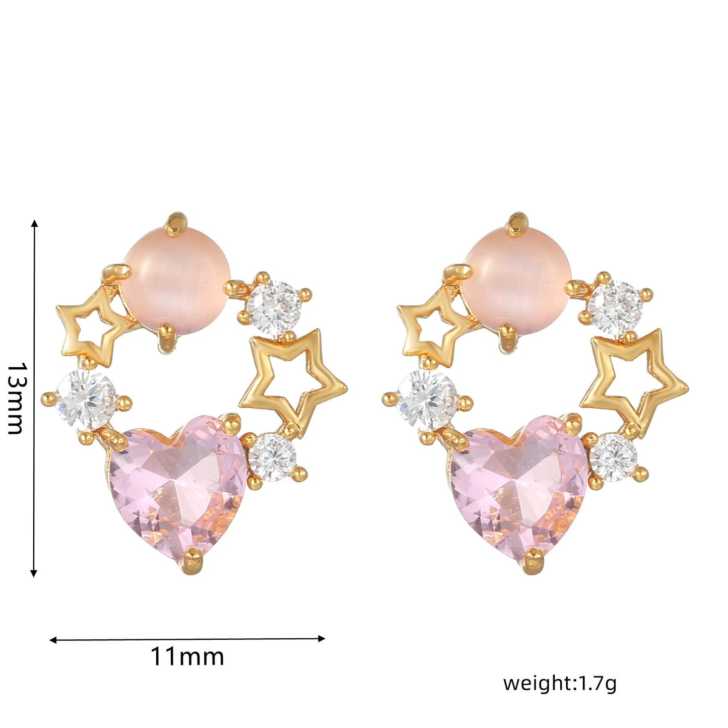 Sweet Pink Love Earrings Set