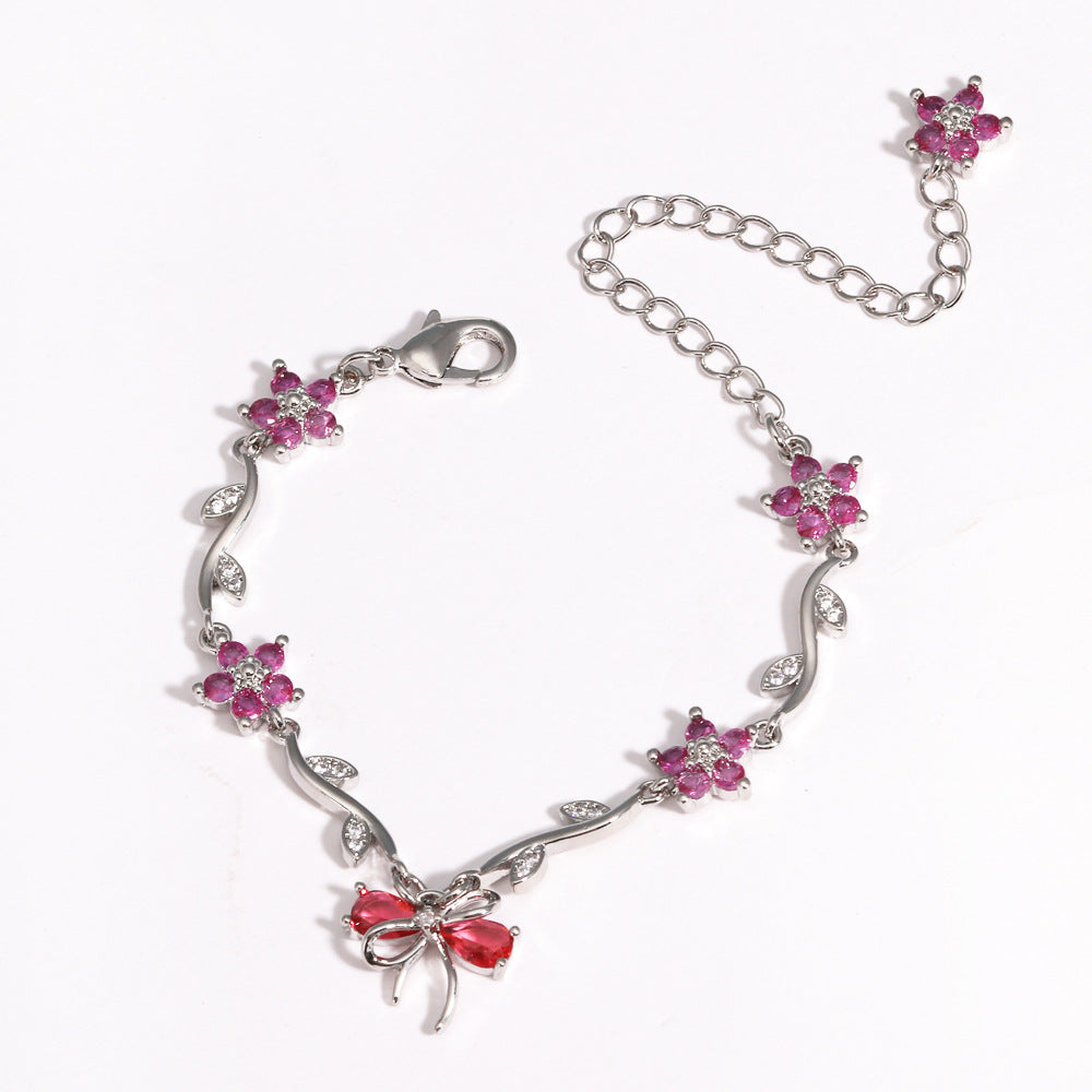 Sweet Crystal Bow Bracelet