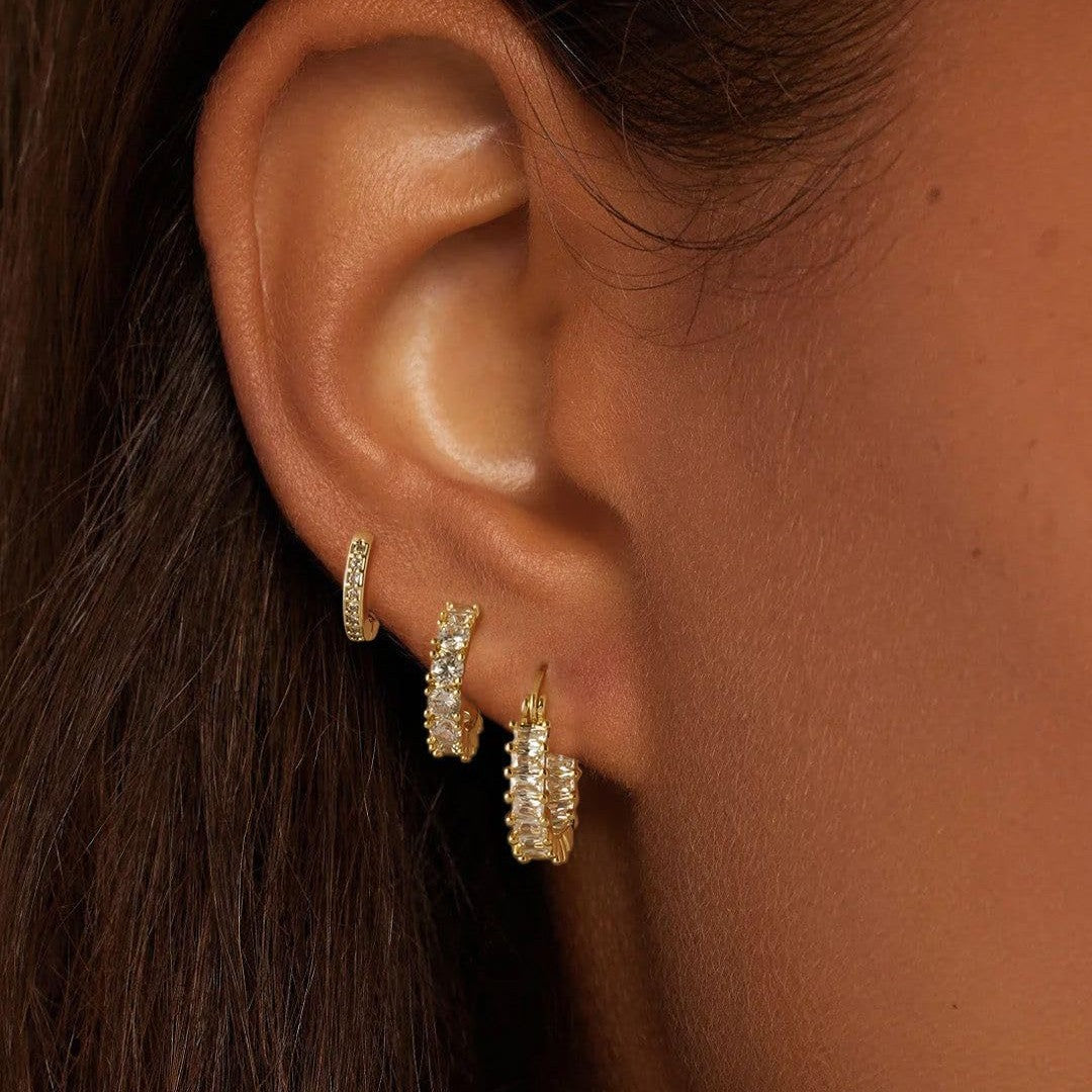 Chunky Small Gold Huggie Hoop Earrings