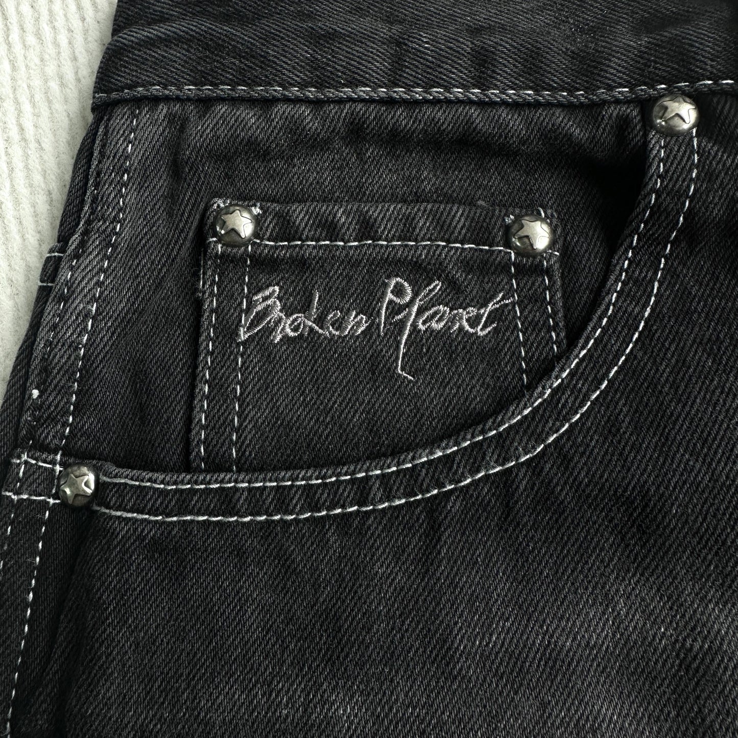Broken P Denim Jeans Shorts