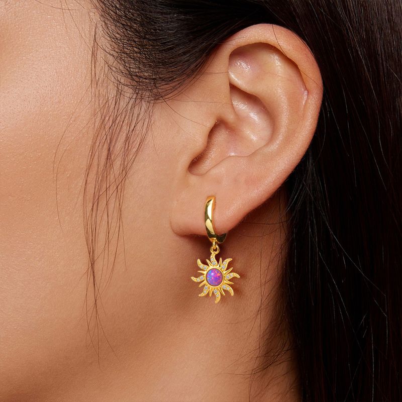 Golden Sun Opal Earring Necklace Bracelet Jewelry Set