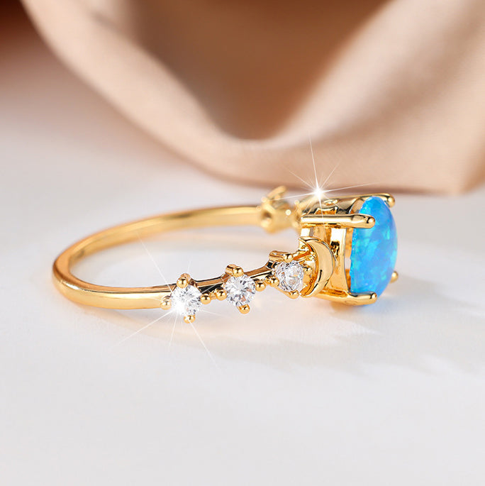 Oval Synthetic Opal Ring