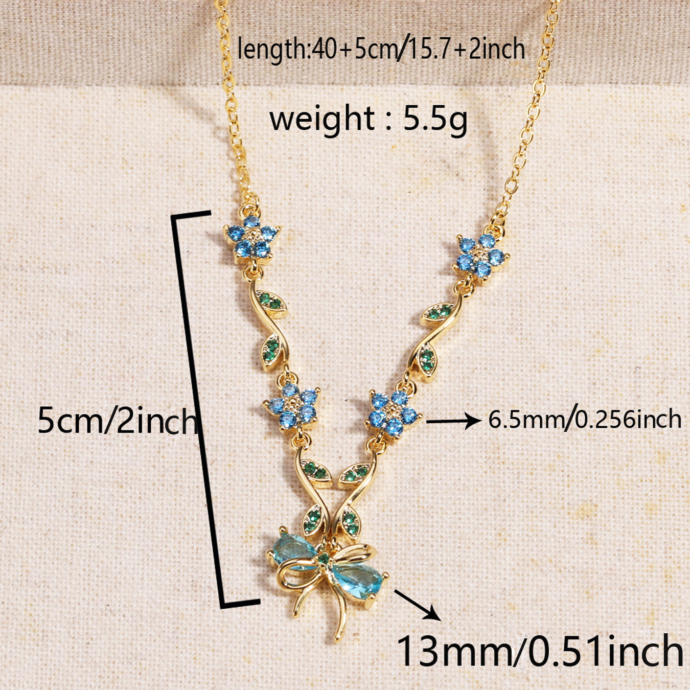 Sweet Crystal Bow Necklace