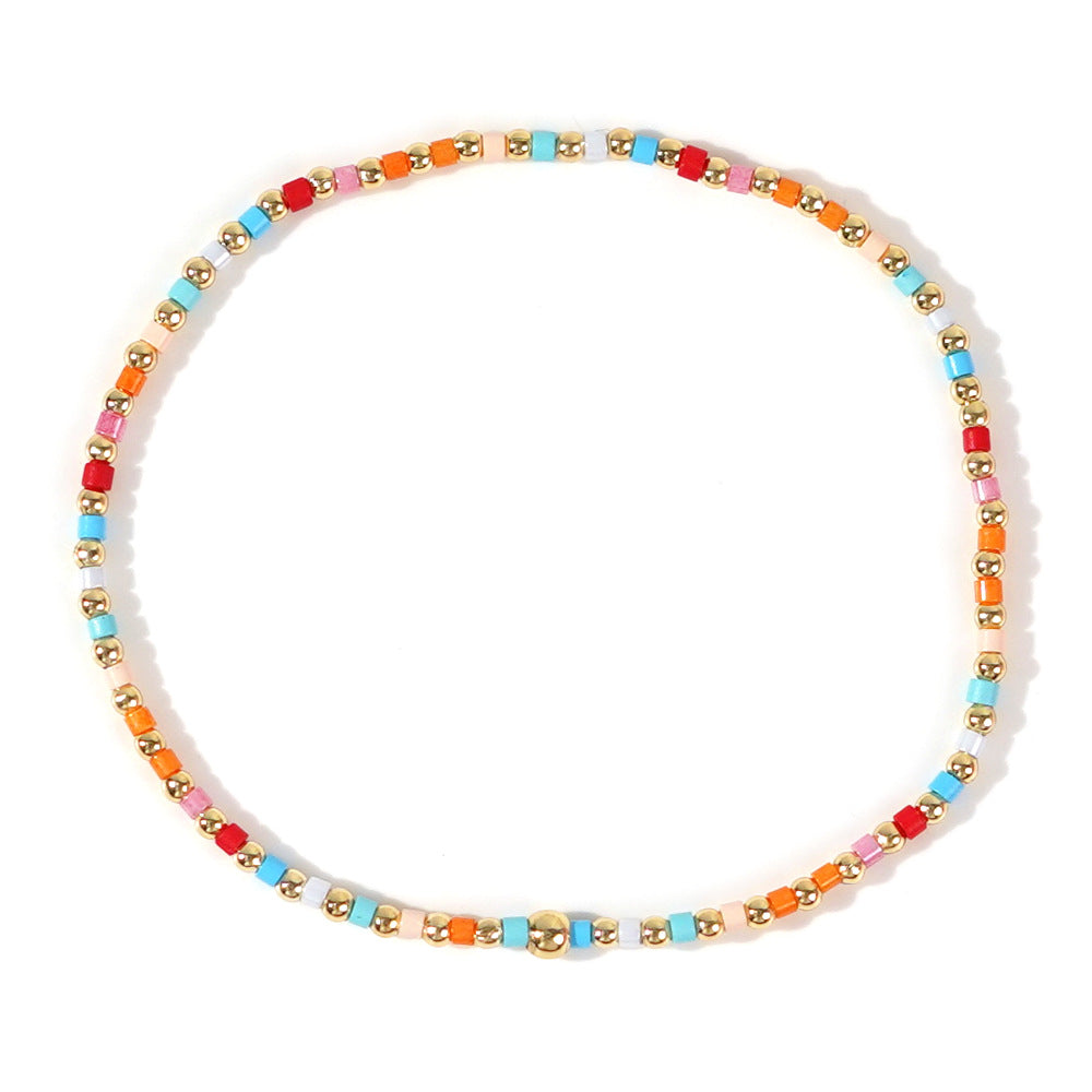 Colorful Beaded Elastic Cord Bracelet Set