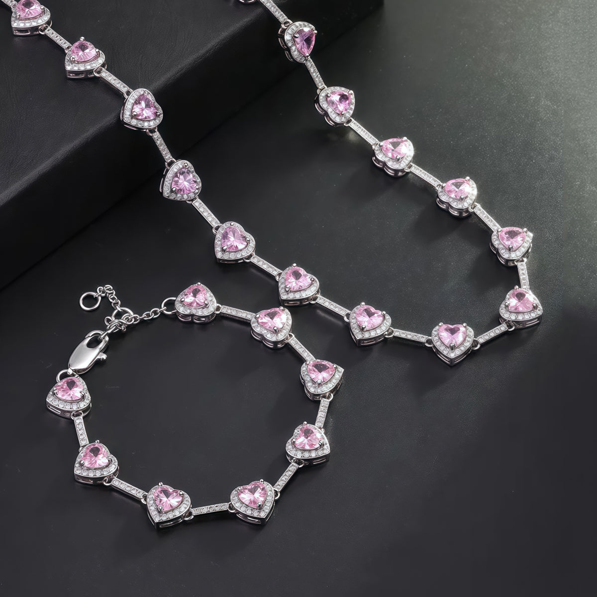 Colorful Heart Crystal Zirconia Necklace