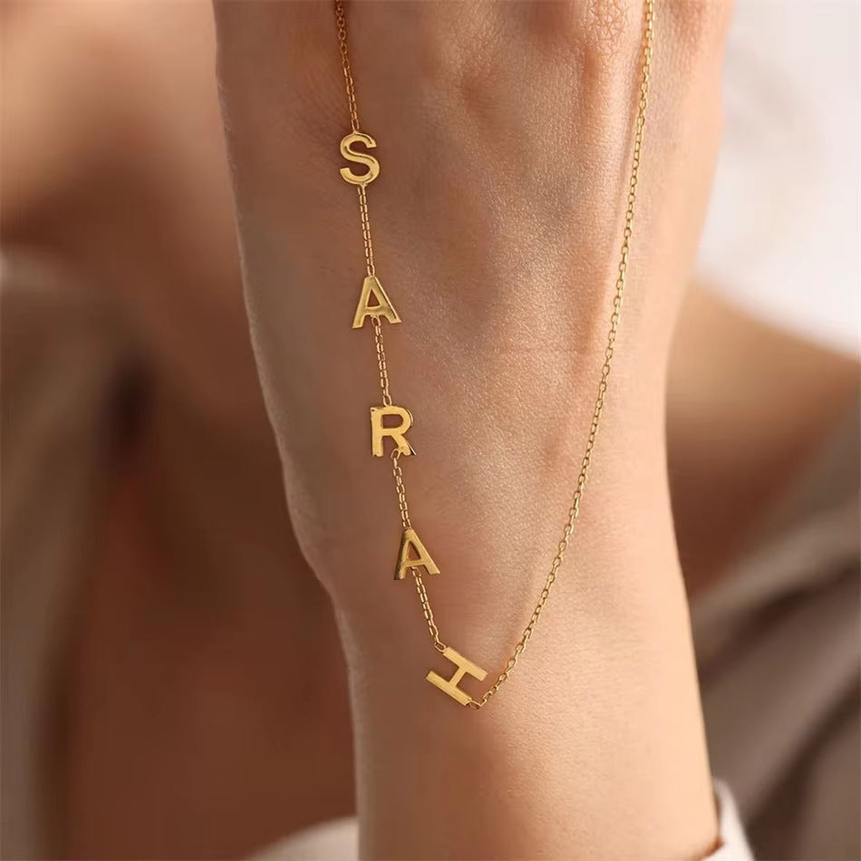 Personalized Side Name Letter Necklace