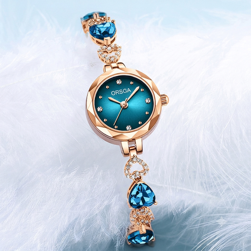 Ocean Heart Crystal Waterproof Watch