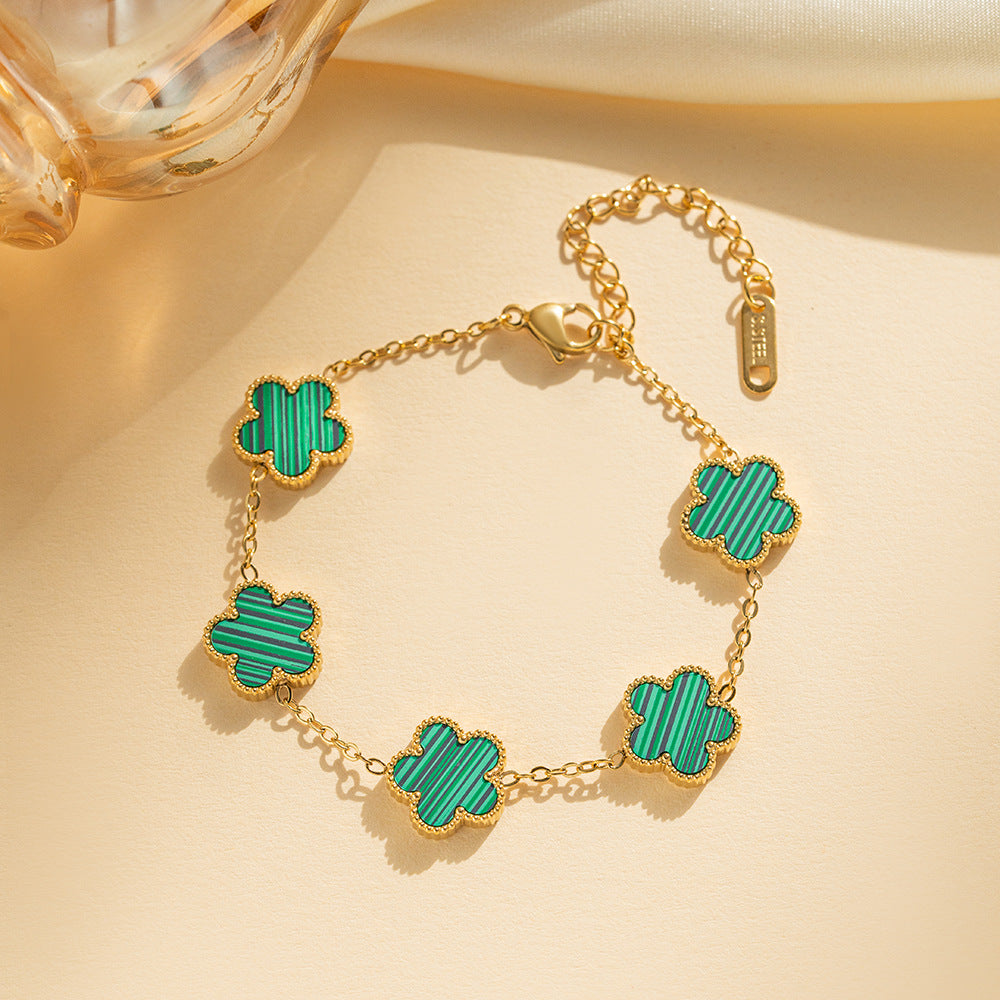 Elegant Five-Petal Flower Bracelet