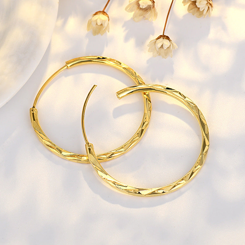 Gold-Plated Shimmer Hoop Earrings