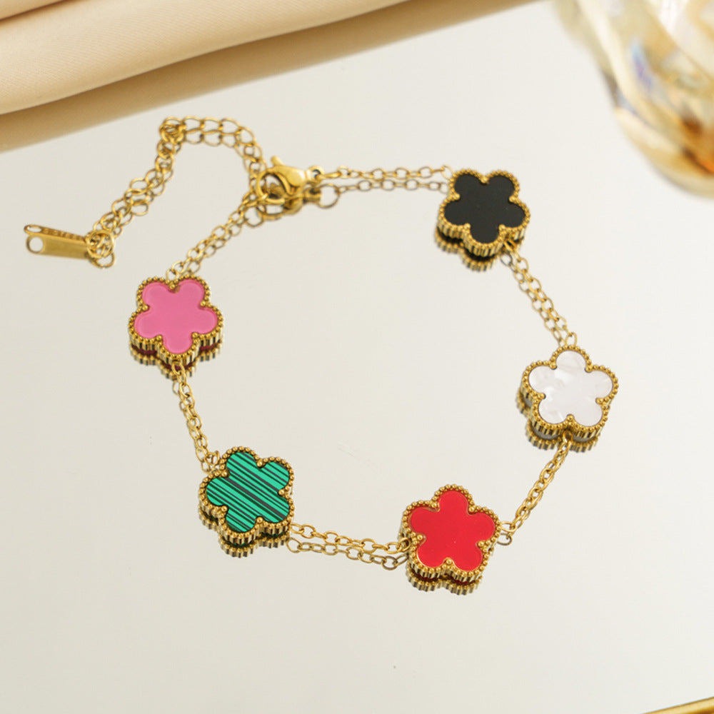 Elegant Five-Petal Flower Bracelet
