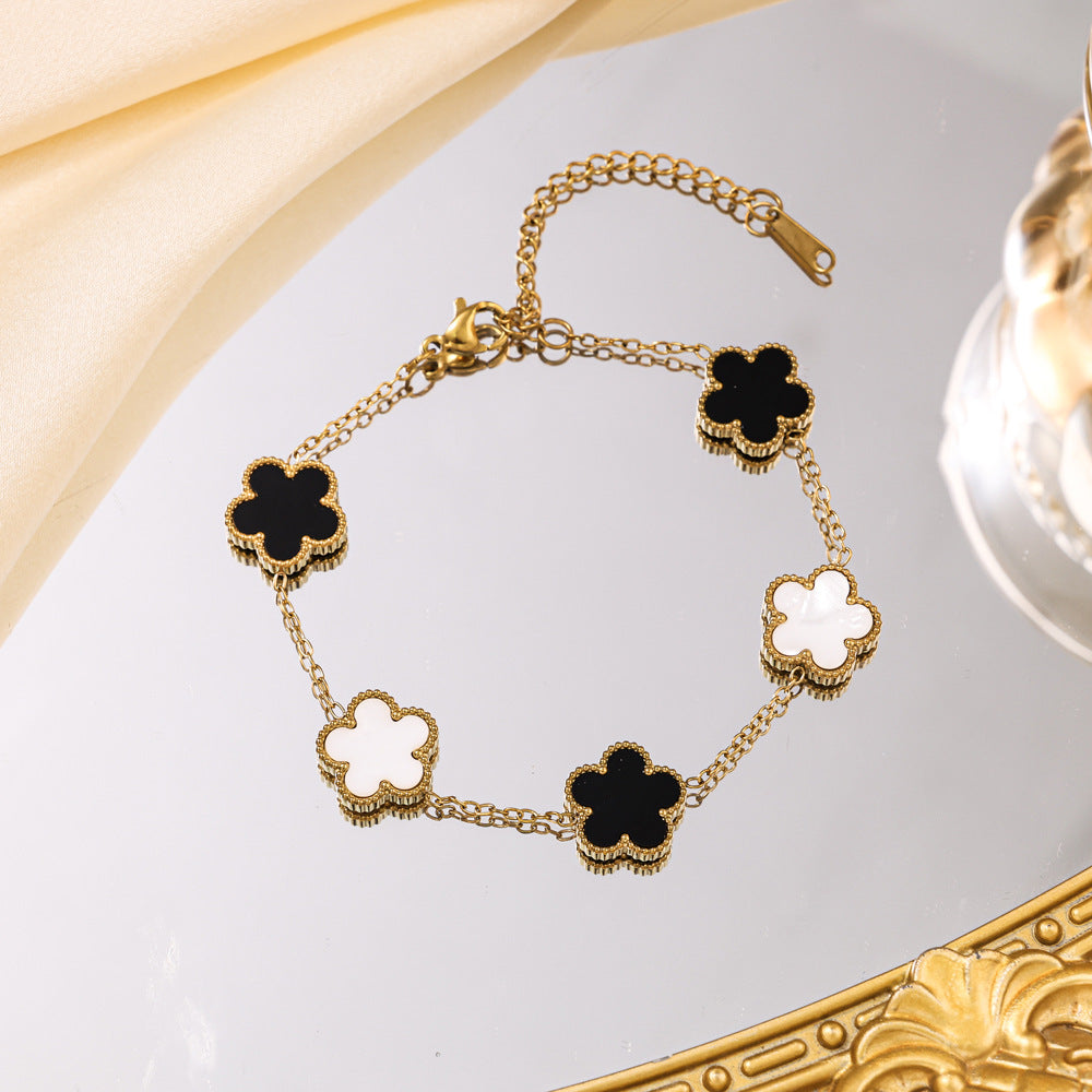 Elegant Five-Petal Flower Bracelet