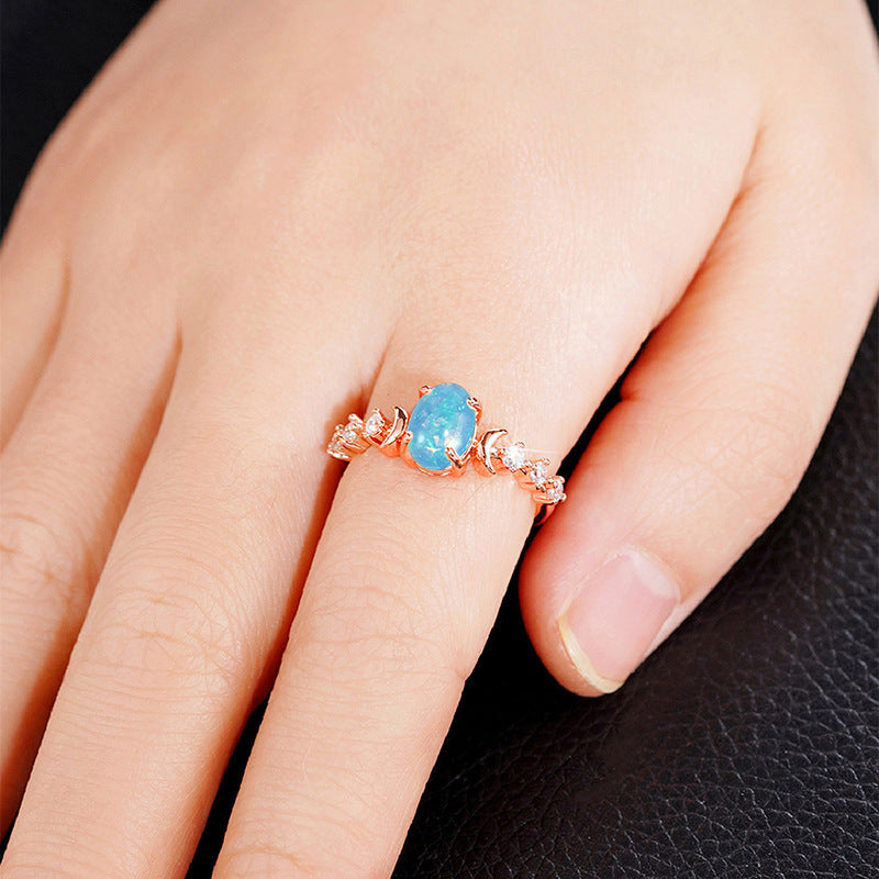 Oval Synthetic Opal Ring