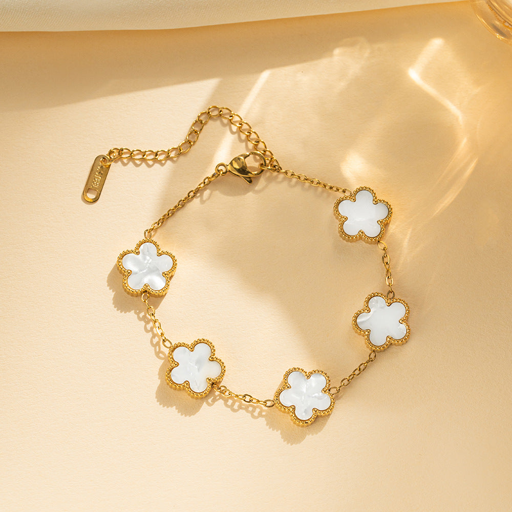 Elegant Five-Petal Flower Bracelet