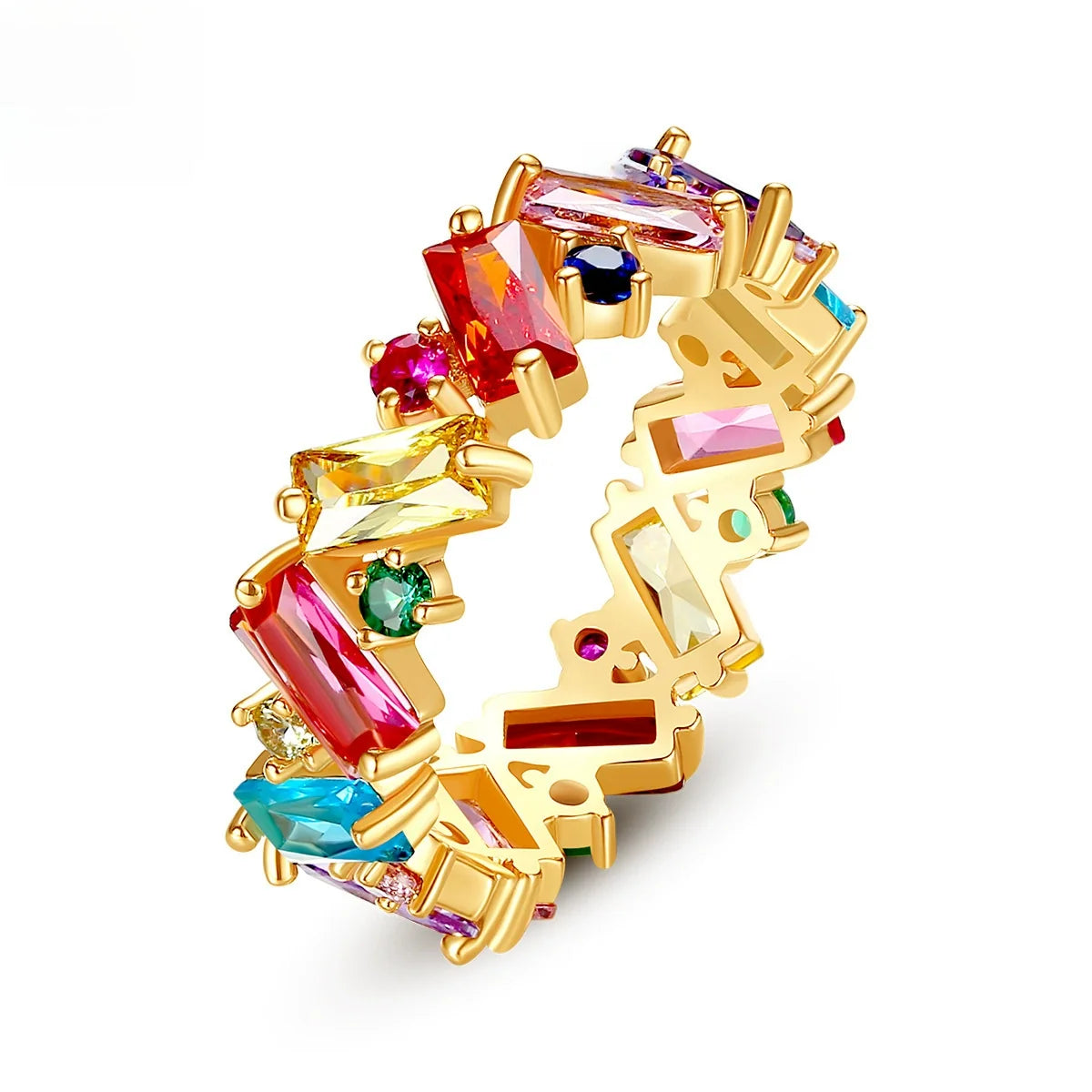 Colorful Cubic Zirconia Ring ¨C 18K Gold Plated