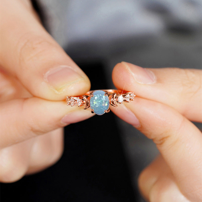 Oval Synthetic Opal Ring