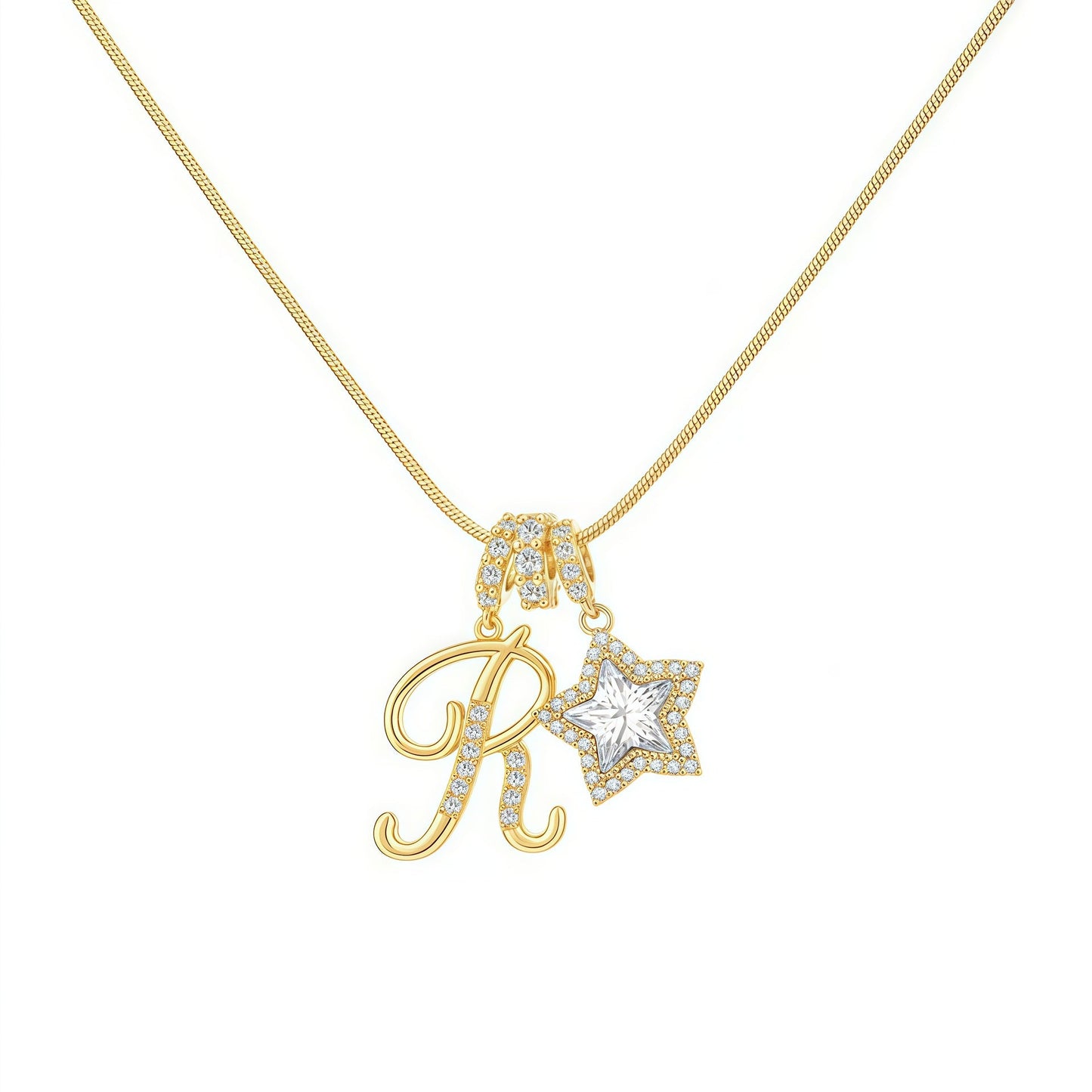 Initial & Star Pendant Necklace ¨C Waterproof & Tarnish-Free
