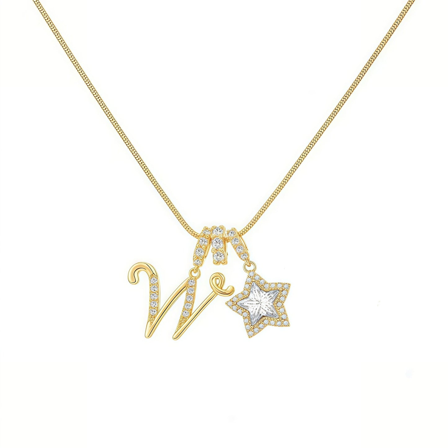 Initial & Star Pendant Necklace ¨C Waterproof & Tarnish-Free