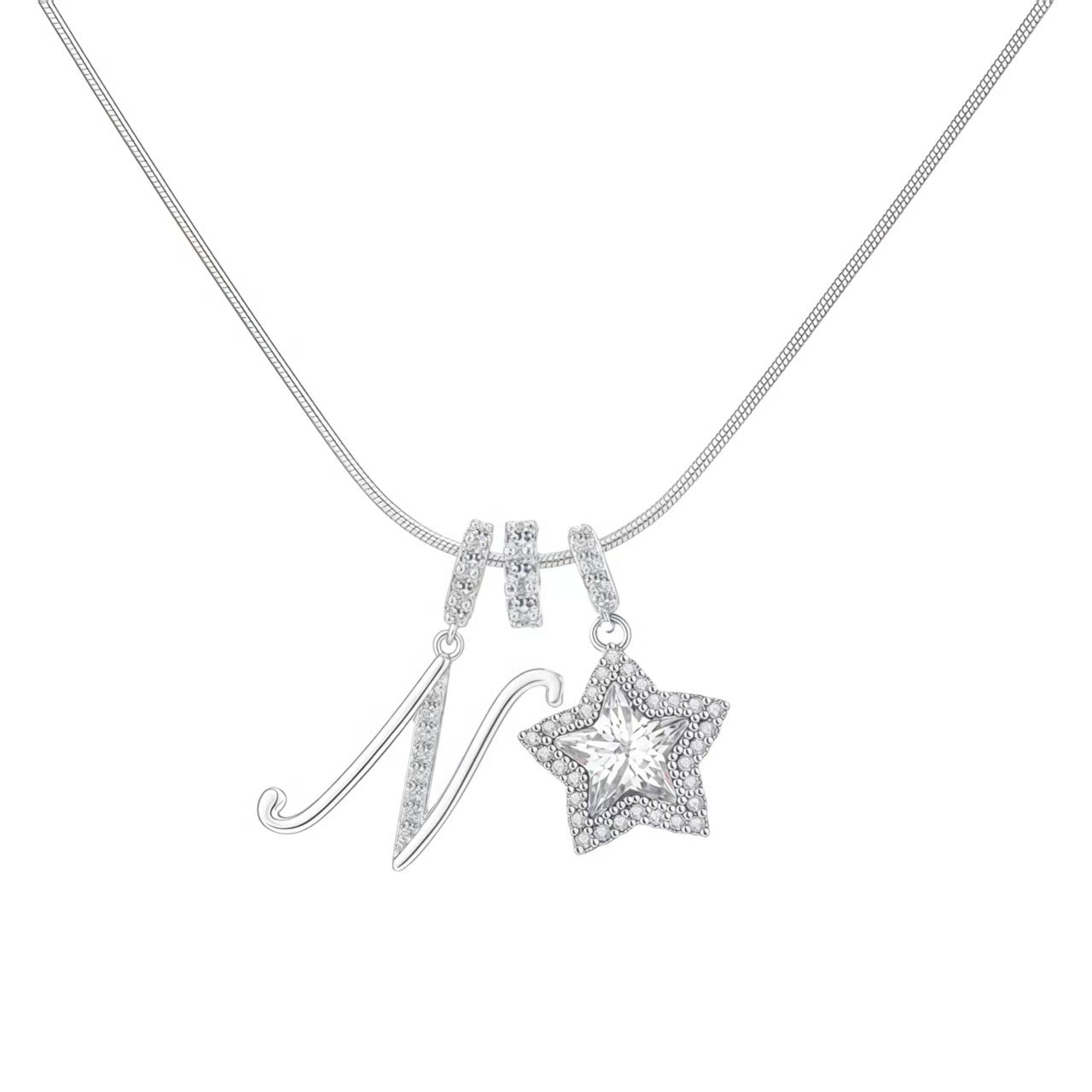 Initial & Star Pendant Necklace ¨C Waterproof & Tarnish-Free