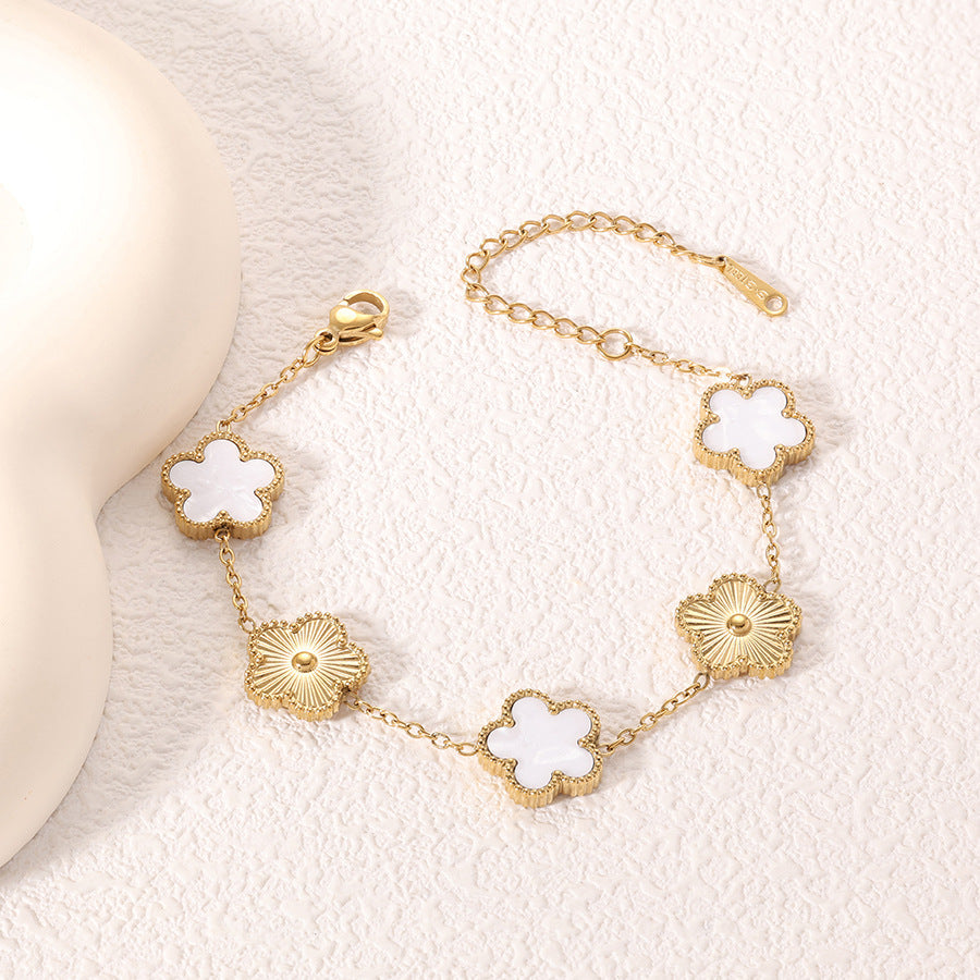 Elegant Five-Petal Flower Bracelet