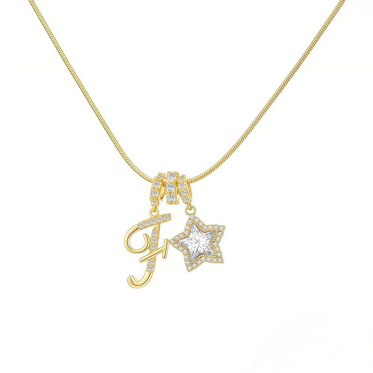 Initial & Star Pendant Necklace ¨C Waterproof & Tarnish-Free